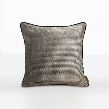 “Rona” Dokulu Desenli Kırlent Kılıfı - 45x45 -Füme